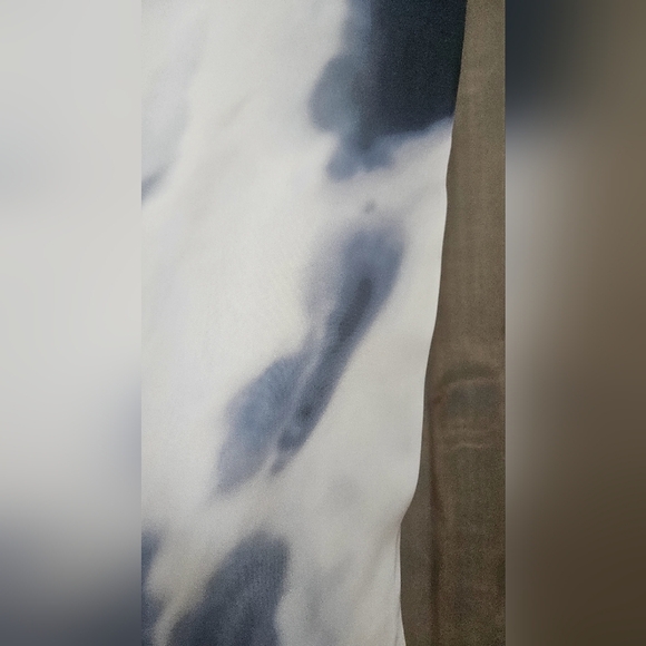 H&M Wide leg satin pull on Tie-Dye Pants in white/blue. Size Medium - Picture 9 of 14